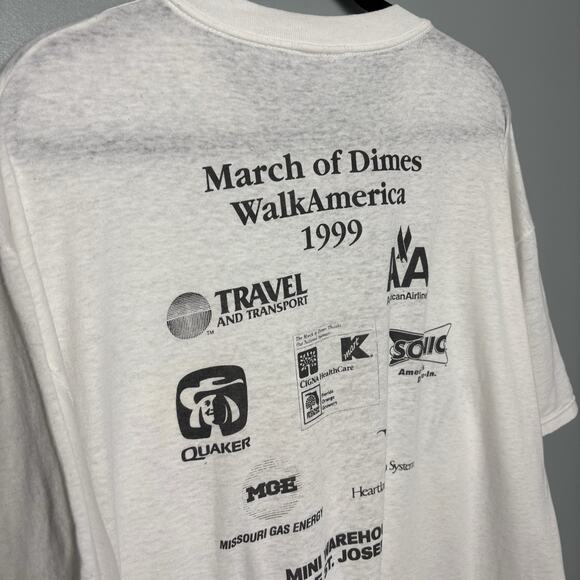Vintage 1999 March Of Dimes Women’s XXL 2X Plus Oversized T Shirt 90’s Y2K - Picture 7 of 11